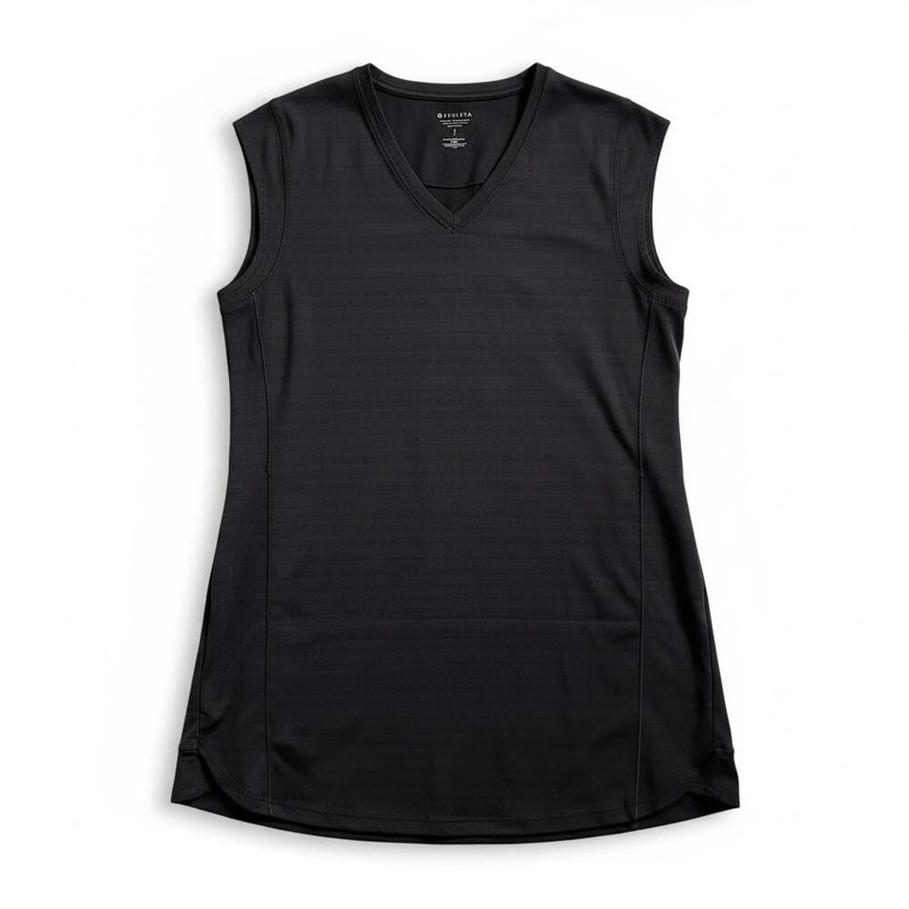 Athleta Black Athletic Dress Small V Neck Workout Tennis Golf Athleisure